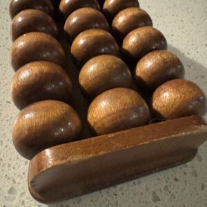 Vintage Wooden Fifteen Roller Ball Massager reflexology tool 6" x 4"